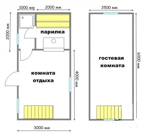 Проект бани с мансардой