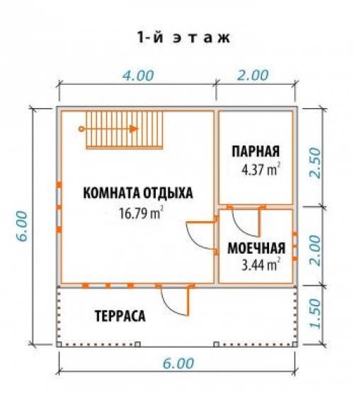 Проект бани с мансардой