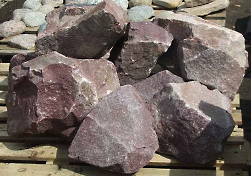Камни для печи в баню малиновый кварцит