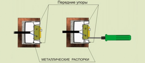 Установка скрытого выключателя с распорками